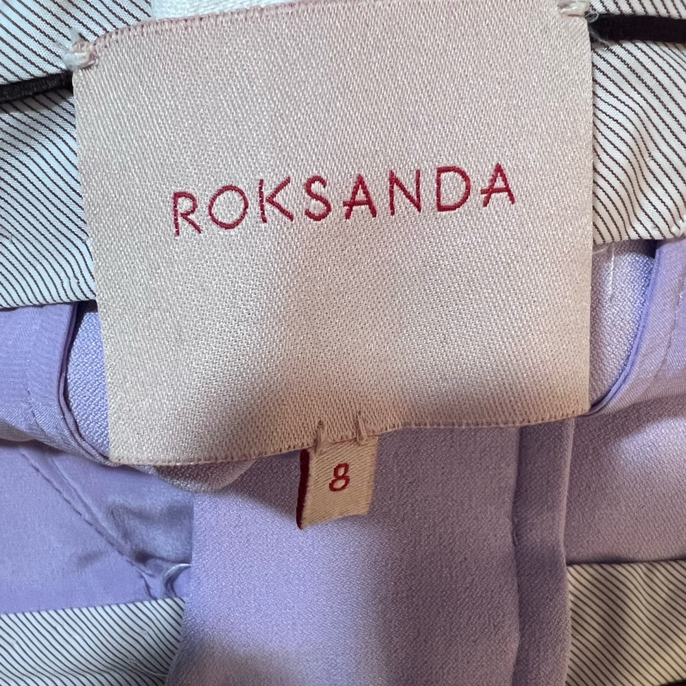 Woman’s Roksanda Satin-Trimmed Crepe Wide-Leg Pants Size 8 - Picture 2 of 9